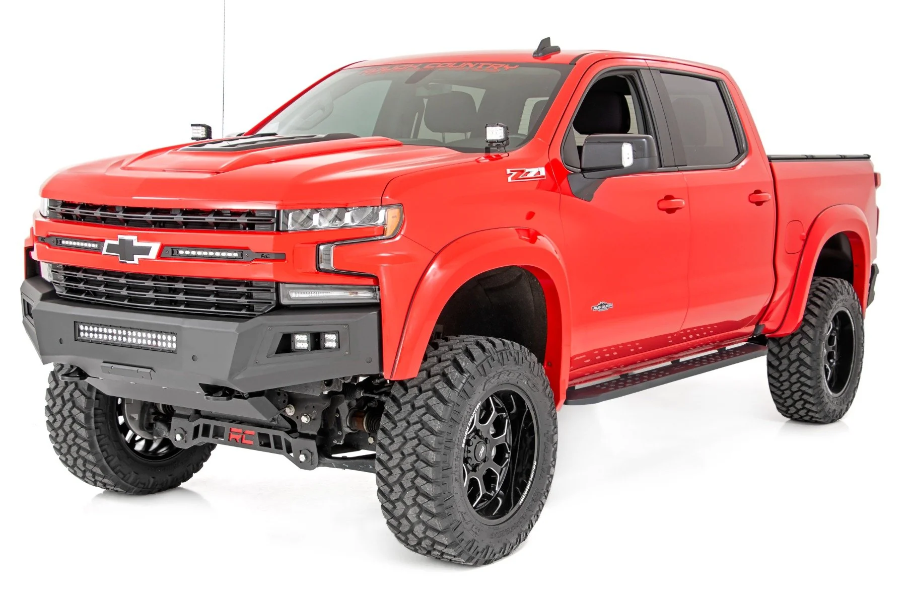 RPT2 Running Boards | Crew Cab | Black | Chevrolet Silverado/GMC Sierra 1500/2500HD | 2019-2022 | Rough Country | 44002 - Image 2