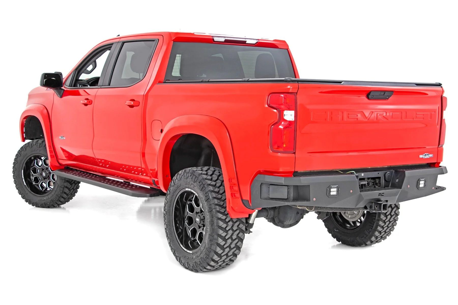 RPT2 Running Boards | Crew Cab | Black | Chevrolet Silverado/GMC Sierra 1500/2500HD | 2019-2022 | Rough Country | 44002 - Image 3