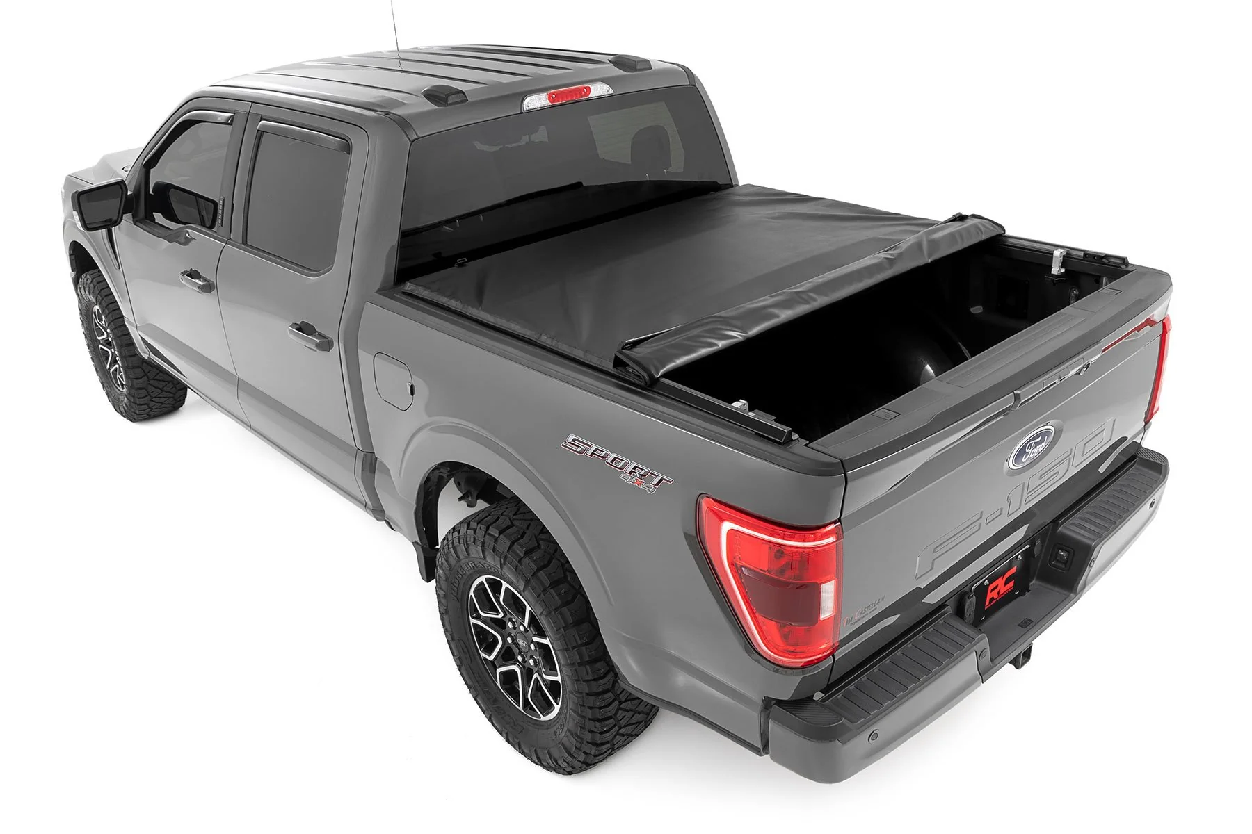 Soft Roll Up Bed Cover | 5'7" Bed | Ford F-150 /F-150 Lightning -2022 | 2015-2022 | Rough Country | 42220550 - Image 4