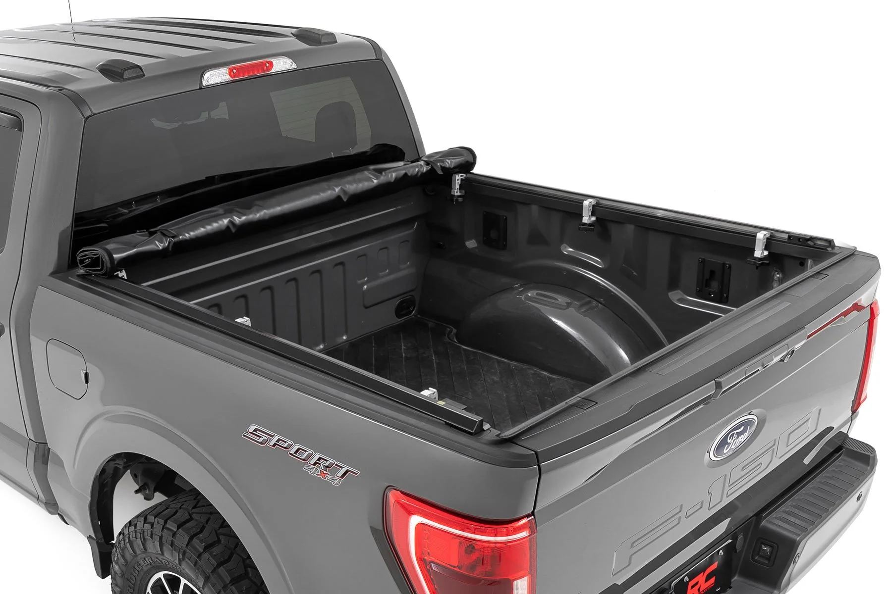 Soft Roll Up Bed Cover | 5'7" Bed | Ford F-150 /F-150 Lightning -2022 | 2015-2022 | Rough Country | 42220550 - Image 6